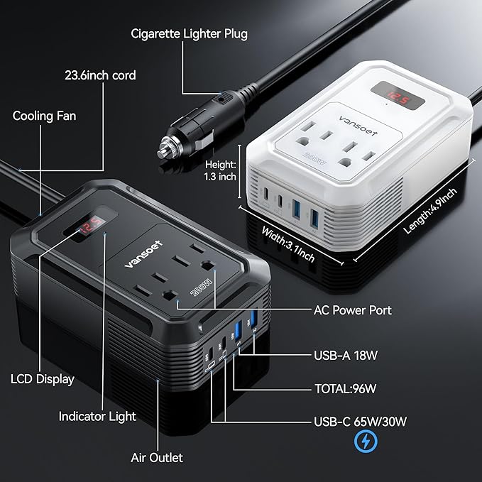 200W Car Power Inverter DC 12V to 110V AC Inverter - Image 5
