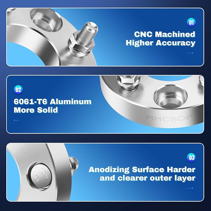 HHCSOP 4x4 Golf Cart Wheel Spacers, 1 inch ATV Wheel Adapters - Image 5