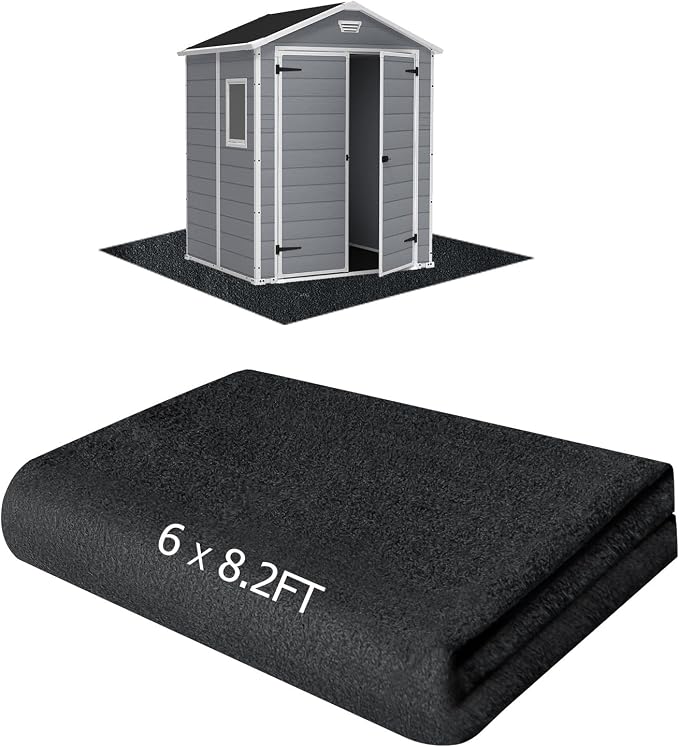 Outdoor Storage Shed Floor Mat, 6 * 8.2FT Waterproof Washable Garden Flooring by RUNZEG