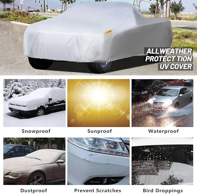 MORNYRAY Waterproof Car Cover All Weather Snowproof UV Protection Windproof - Image 5