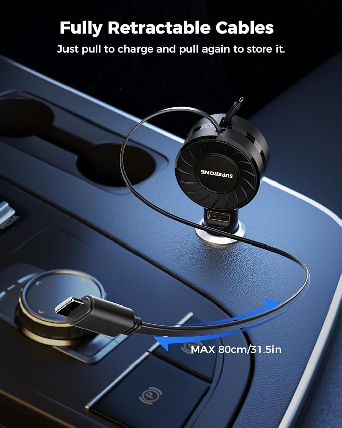 SUPERONE Retractable Car Charger - Image 6