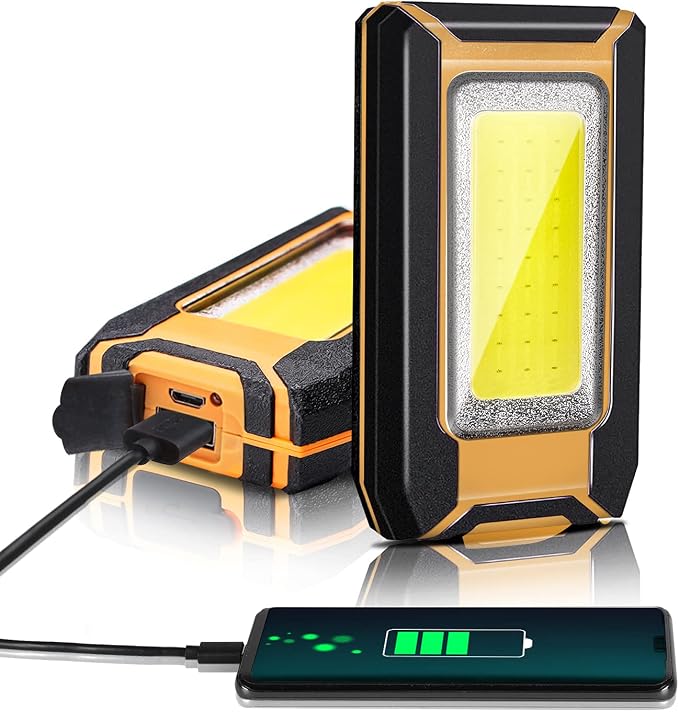 2 Pack 40W 1600LM LED Work Light, Rechargeable Portable Magnetic Flood Lights by Favorlite