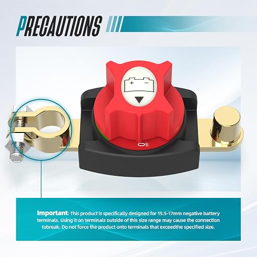 Top Post Battery Disconnect Switch, On/Off Battery Power Cut Off Switch 275A - Image 4