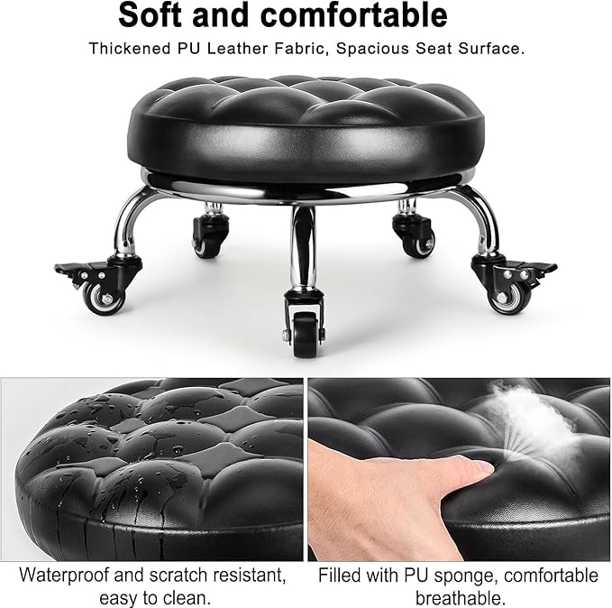 Low Rolling Stool, Low Stool - Image 4