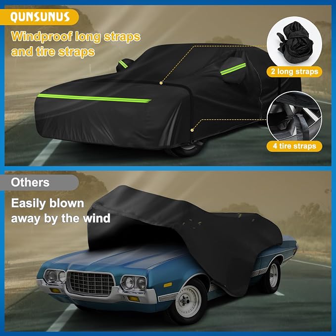QUNSUNUS Waterproof Car Cover for Ford Fairlane 1968-1970 and Torino 1968-1976 - Image 4