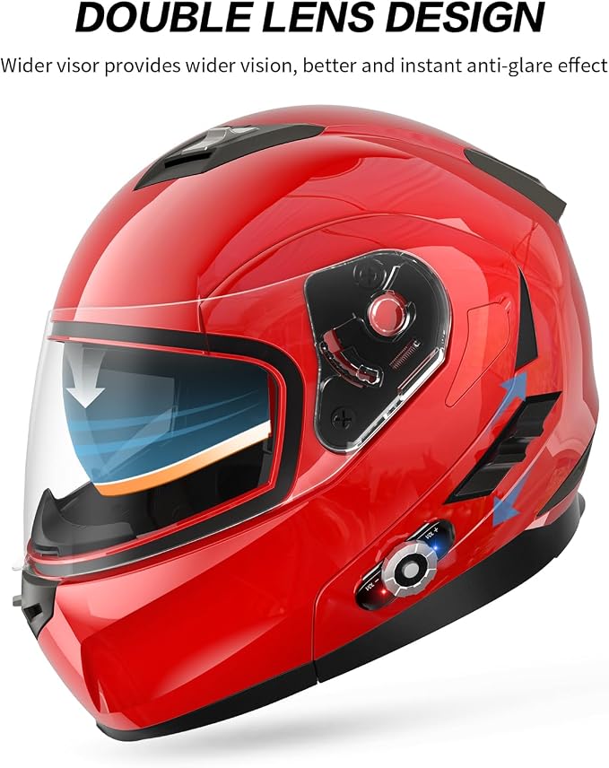 Motorcycle Helmet Bluetooth 5.0 Integrated New EPS FreedConn BM2-S Modular Flip - Image 5