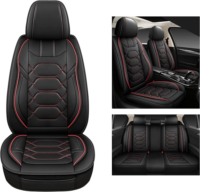 Pariitadin Leather Car Seat Covers Full Set, Waterproof Faux Leather Seat Covers - Image 4
