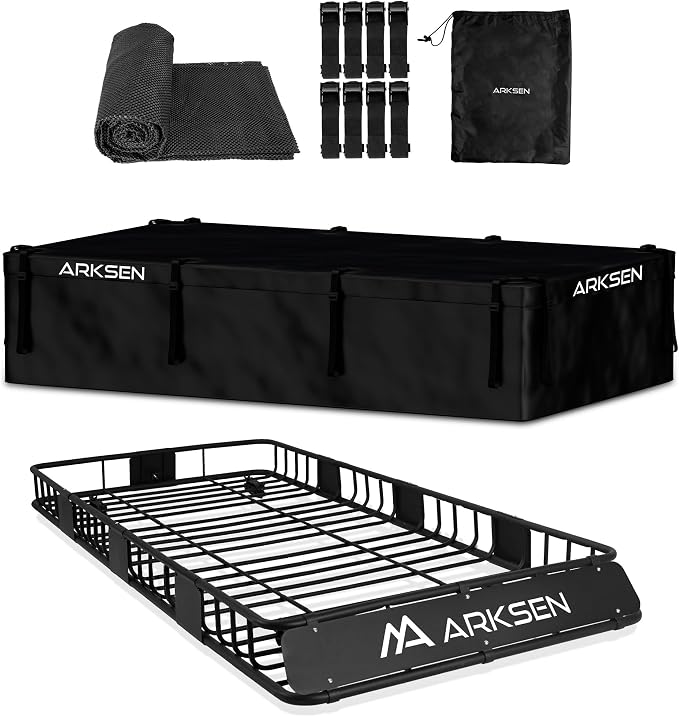 ARKSEN 84 x 39 x 6 Inch Universal 150LB Heavy Duty Roof Rack Cargo by ARKSEN