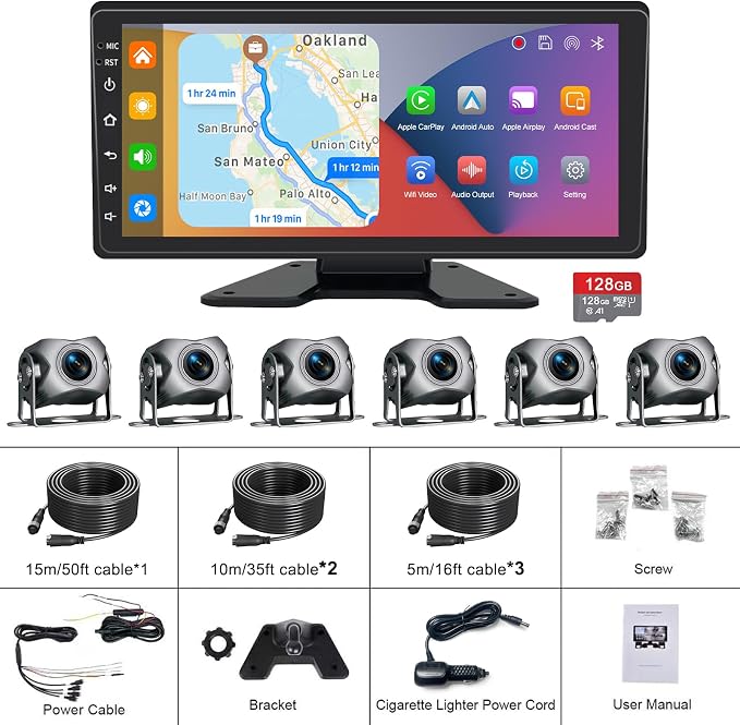 6 Channel Backup Camera System, 1080P Rearview Camera - Image 4