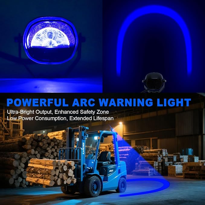 Forklift Arc Safety Light, LED Warning Lamp Blue Line Projection, Aluminum - Image 6
