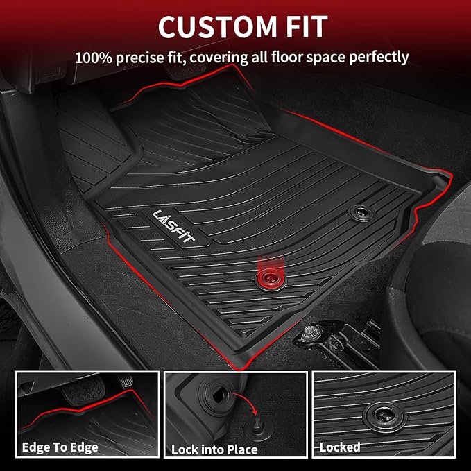 LASFIT Floor Mats for Toyota Tacoma 2016-2023 All Weather TPE Custom Floor - Image 2