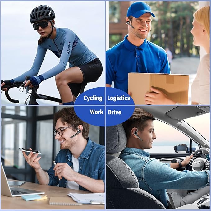 Bluetooth Headset, Wireless Bluetooth 5.3 Earpiece, 90Hrs Hands Free Headset - Image 9