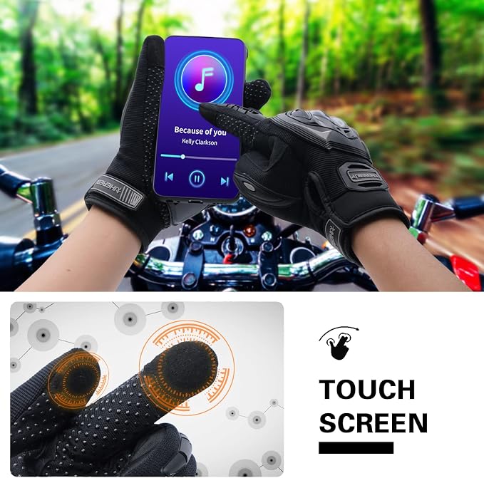 Motorcycle Gloves Touch Screen Full Finger Riding Gloves Knuckle Protection - Image 3