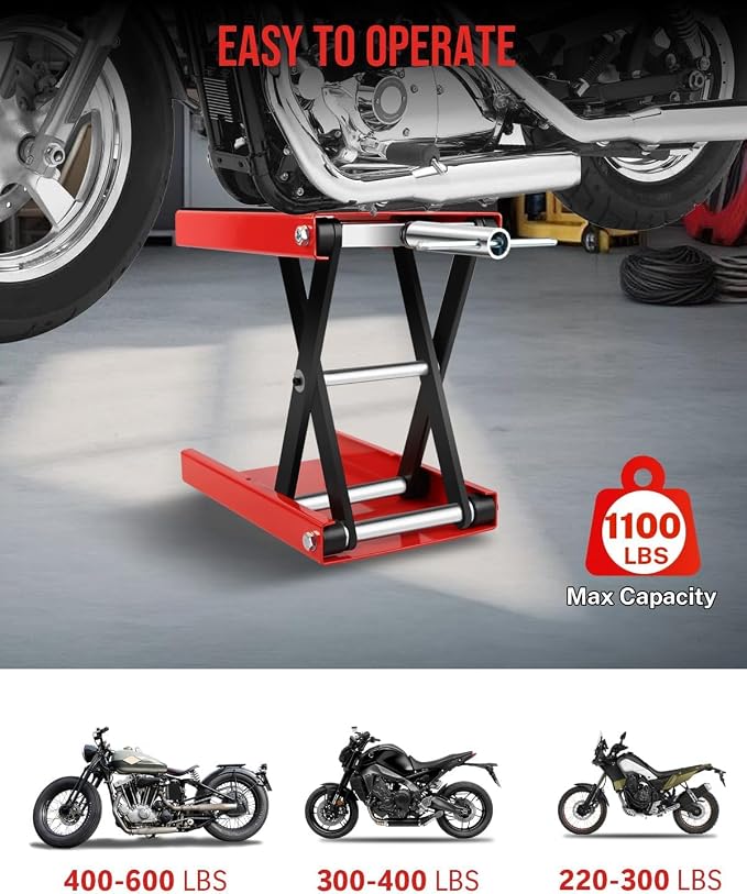 Heavy Duty 1100LBS Motorcycle Scissor Lift Jack - Image 6