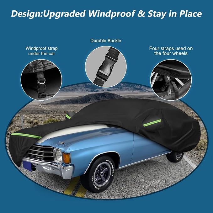 Waterproof Car Covers for Chevrolet Chevelle Malibu SS Sedan/Coupe 1964-1972 - Image 3