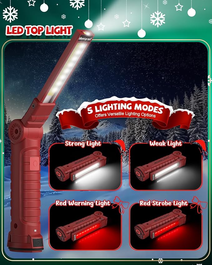 Coquimbo Tools Gifts for Men Dad Husband, Rechargeable LED Work Light Grill - Image 6