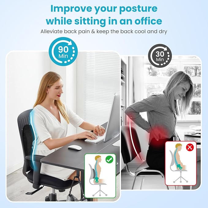 Lumbar Support Pillow Office Chair Car Back Pillow Ergonomic Lower Back Pain - Image 6
