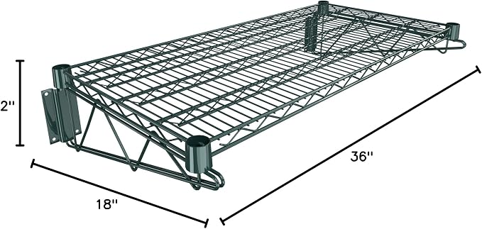 18" x 36" Green Epoxy Wire Wall Mount Shelf - Image 3