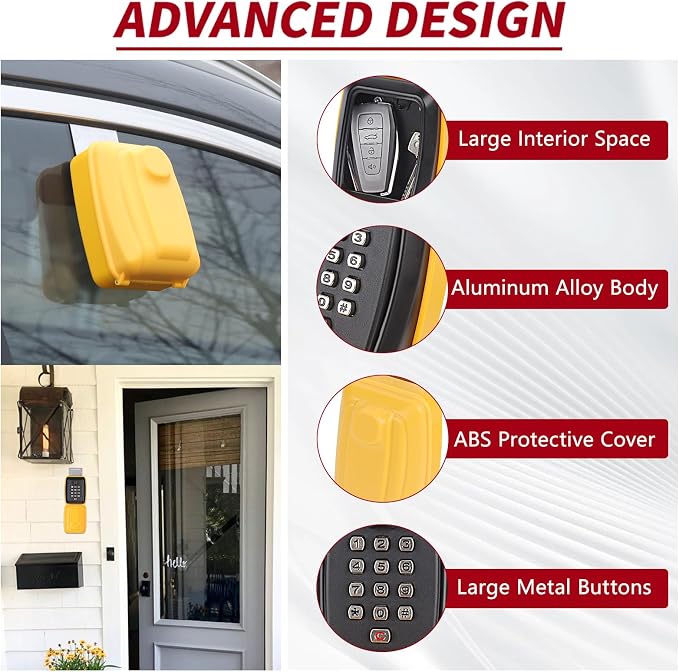 Car Key Lock Box, Car Window Lock Box Wall Lock Box, Sturdy Waterproof Security - Image 2