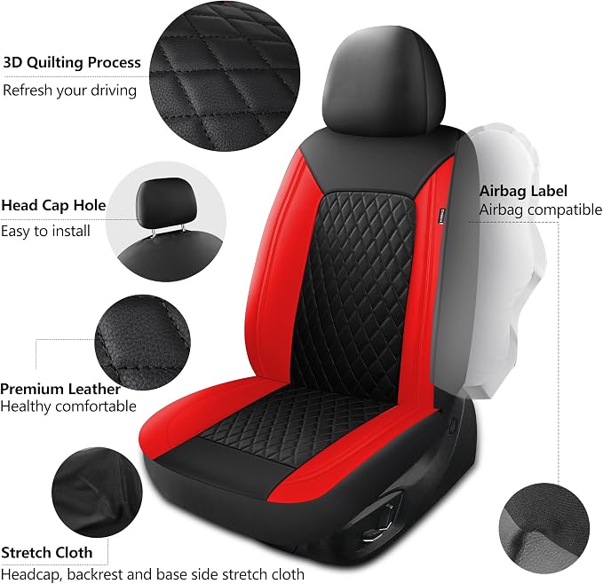 Car Seat Covers, Breathable and Waterproof Front Seat Covers, Luxury PU - Image 5
