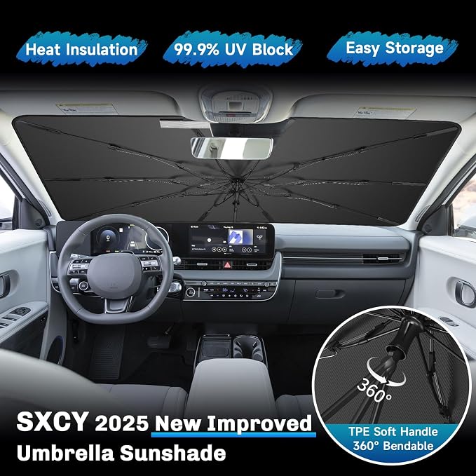 SXCY for 2022-2024 2025 Hyundai Ioniq 5 Windshield Umbrella Sunshade 2023 2024 - Image 4