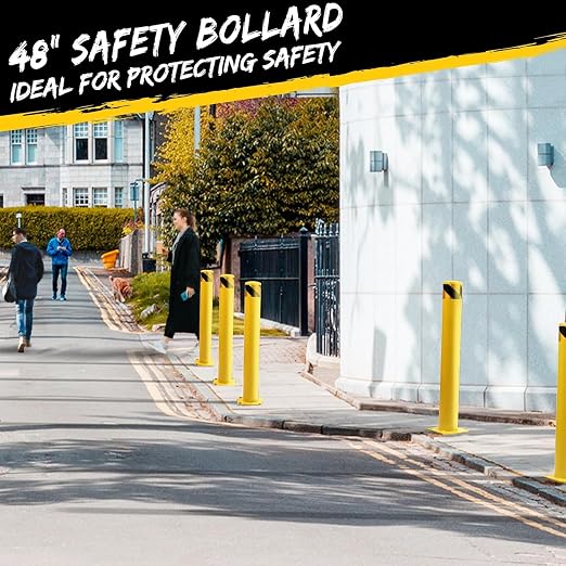 2 Pack Safety Bollard Post, 42 Inch Height 4.5 Inch Diameter Yellow Pipe Safety - Image 7