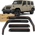 Nilight in Channel Rain Guards for Wrangler JK 2007 2008 2009 2010 2011 2012 by Nilight