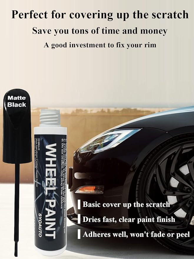 SYOAUTO Black Rim Touch Up Paint Rim Scratch Repair Pen Wheel Touch Up Paint - Image 7