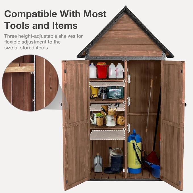 Outdoor Storage Shed with Floor and Waterproof Roof - Image 5