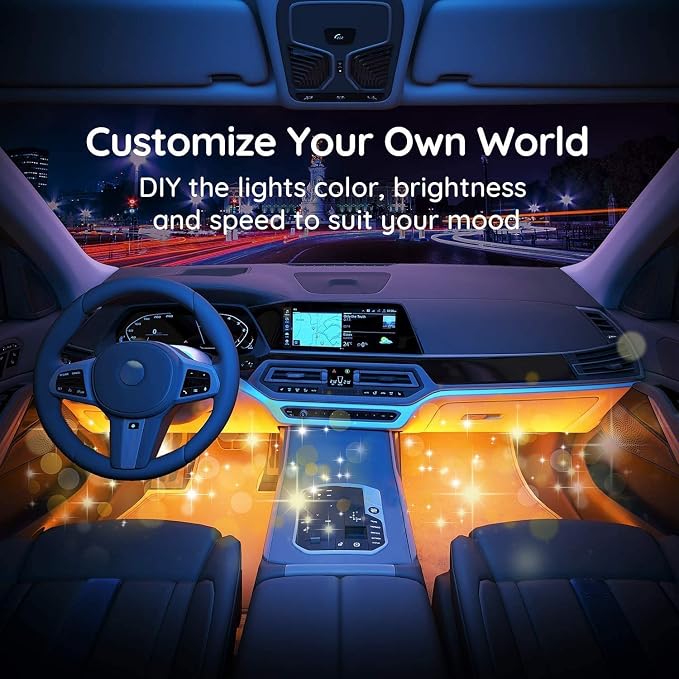 Car LED Strip Light, EJ's SUPER CAR 4pcs 36 LED Multi-Color Car Interior Lights - Image 7