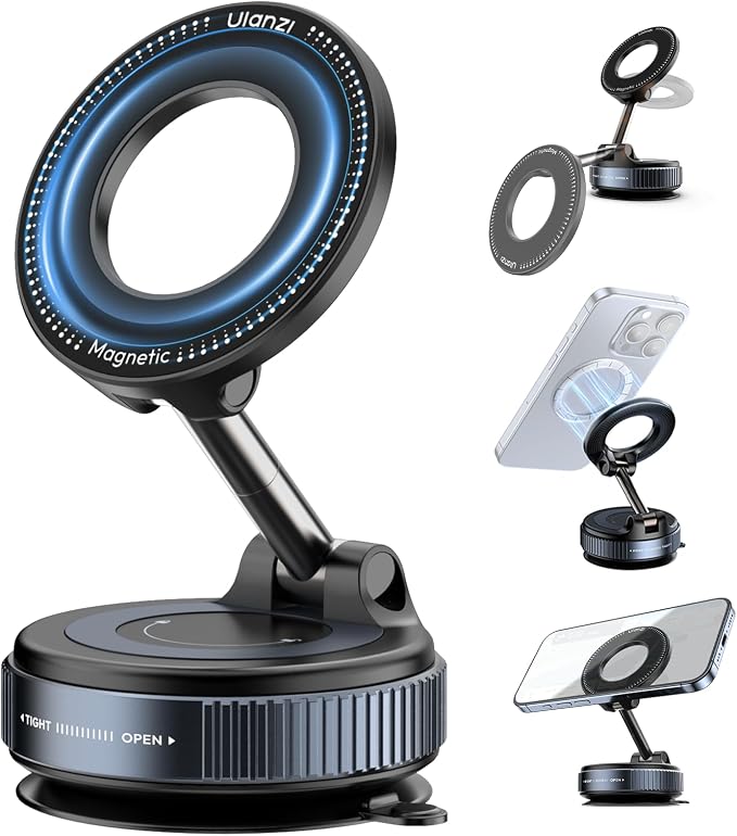 ULANZI SK-25 Car Phone Holder for Magsafe, Vacuum Suction Cup Magnetic Phone by ulanzi
