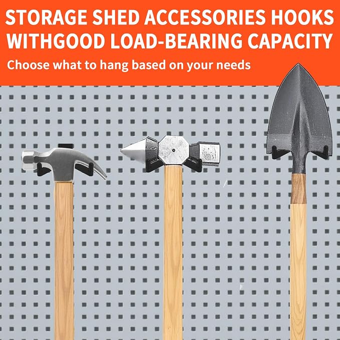 6Pcs Tool Hooks for Storage, ABS Shed Hooks Wall Shed Hanger Garage - Image 5