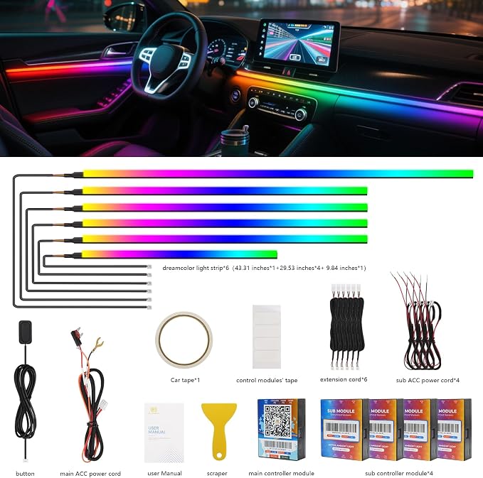 2025 Upgraded Acrylic Interior Car LED Strip Light - Image 2