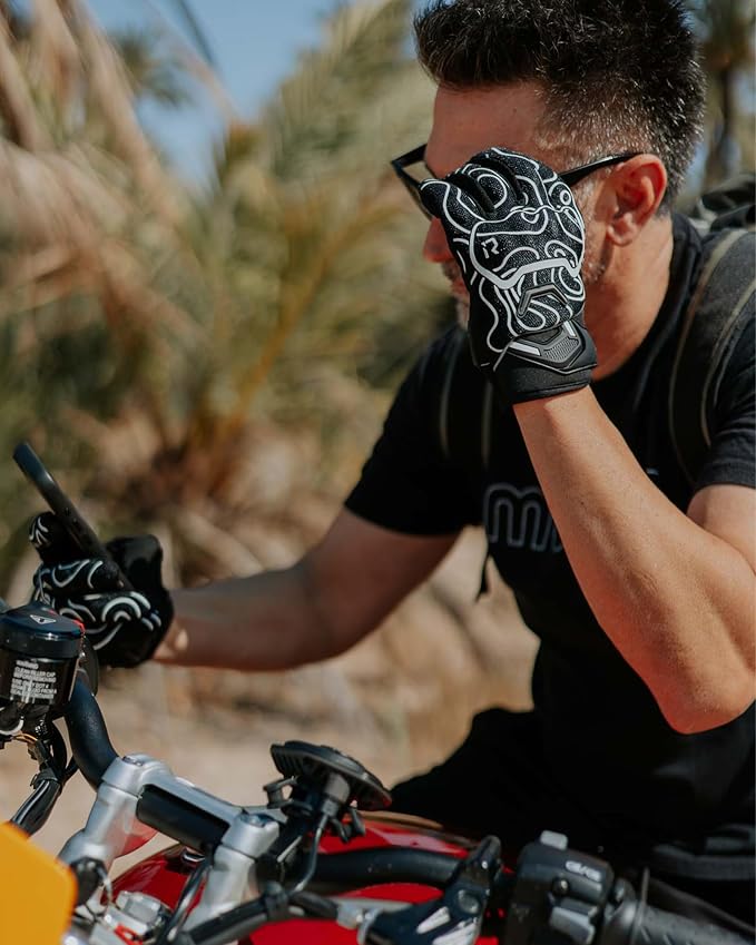 BORLENI Motorcycle Gloves Motorbike Glove Full Finger Knuckle Protection - Image 2