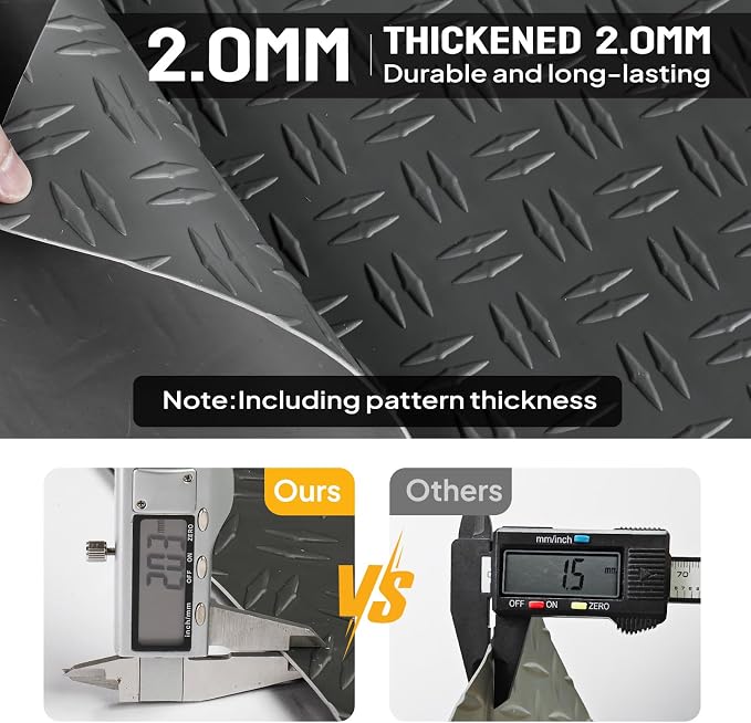 TUFFIOM 7.5 x 17 FT Garage Floor Mat, Thickened Diamond Plate PVC Garage Mats - Image 5