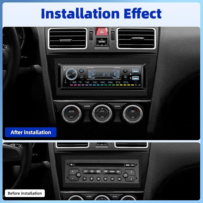 Single Din Bluetooth 5.0 Hands-Free Calling Car Stereo LCD Digital Display FM - Image 3