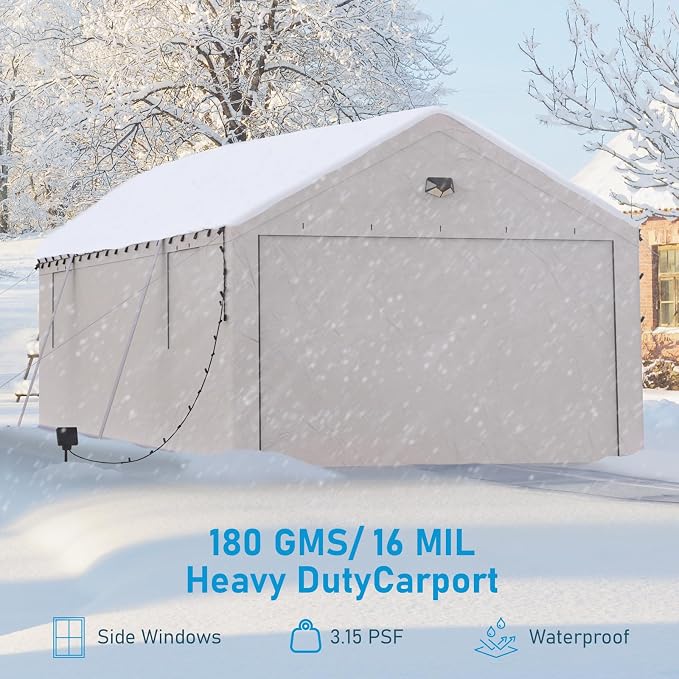 13x25 Carport Canopy, Heavy Duty Car Port, Portable Car Ports Garage - Image 6