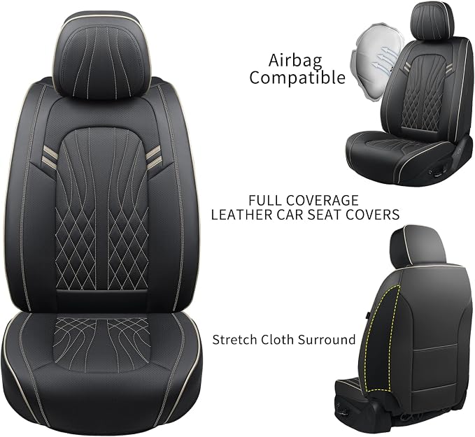 Seat Covers for Cars, Waterproof Seat Covers, Leather Car Seat Covers 2 Pack - Image 4