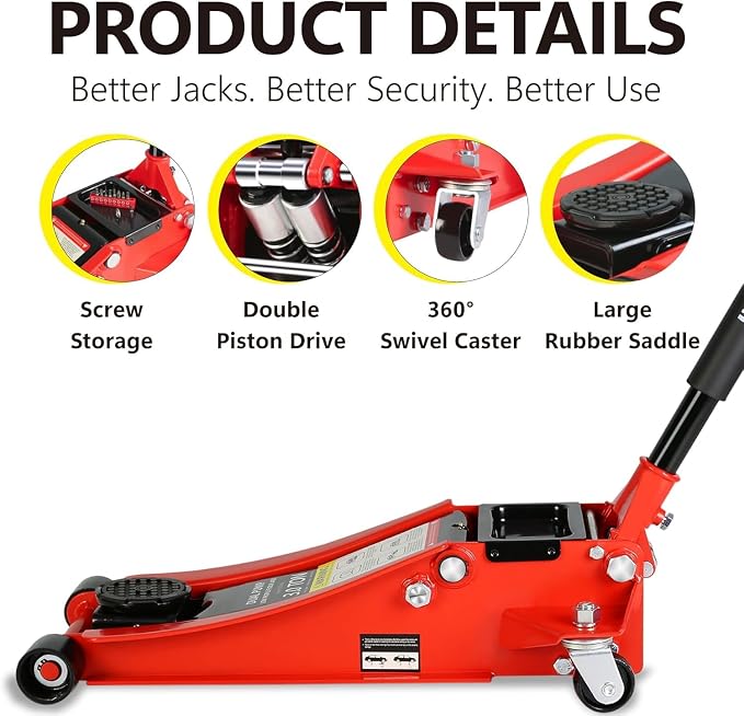 3 Ton Low Profile Floor Jack, Heavy Duty Floor Jack - Image 3