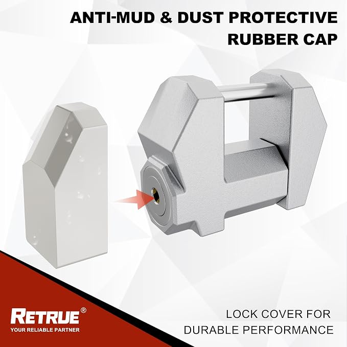 RETRUE Trailer Tongue Coupler Lock, Upgrade Trailer Cyberlock Extra Wide 1.2'' - Image 4