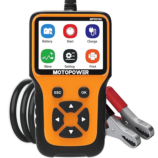 MOTOPOWER MP0515A 12V Car Battery Tester Automotive 100-2000 CCA Battery Load by MOTOPOWER