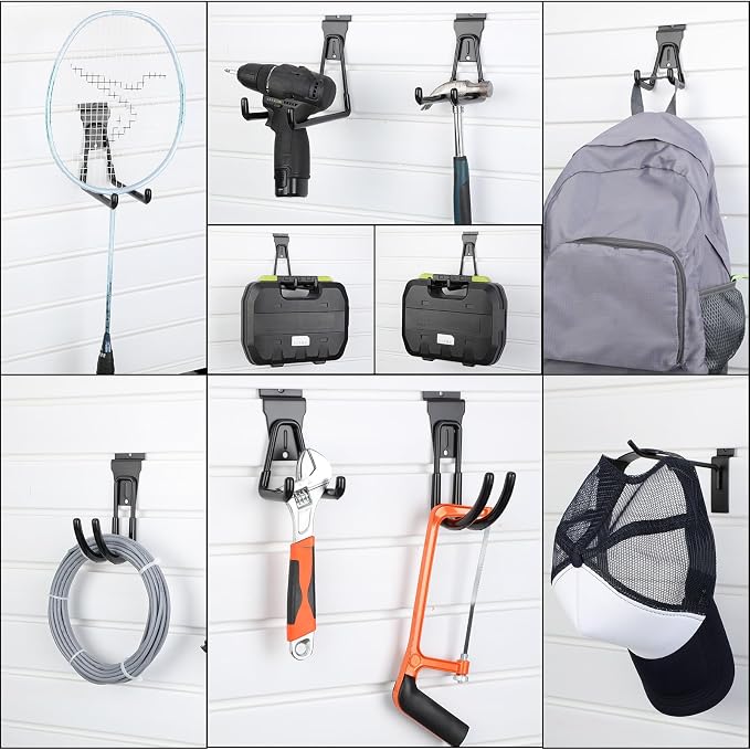 Landhoow 36 Pcs Slatwall Hooks & Hangers 32 Pcs Heavy Duty Slat Wall Hanging - Image 5