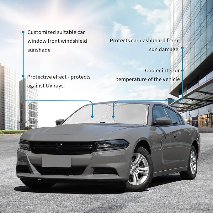Windshield Sun Shade for 2015-2024 2025 Dodge Challenger Accessories Front - Image 3