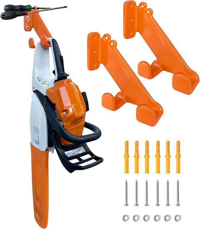 Chainsaw Hanger, 2 Pack Chainsaw Wall Mount, Heavy Duty Chainsaw Holder by OSROENE