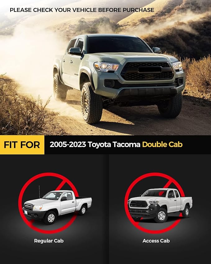KYX Running Boards for 2005-2023 Tacoma Double Cab Pickup Truck, 5 inches Side - Image 2