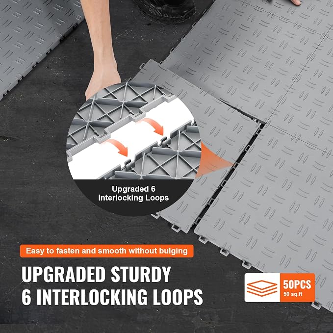 VEVOR Garage Tiles Interlocking, Non-Slip Double-Sided Texture Garage Flooring - Image 6