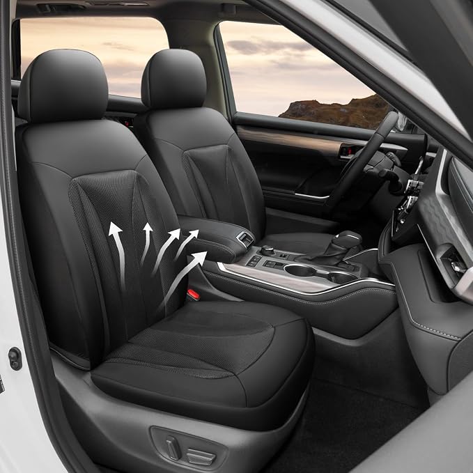 GIANT PANDA Front Car Seat Cover Custom Fit Toyota, 3D Air Mesh Car Seat Covers - Image 2