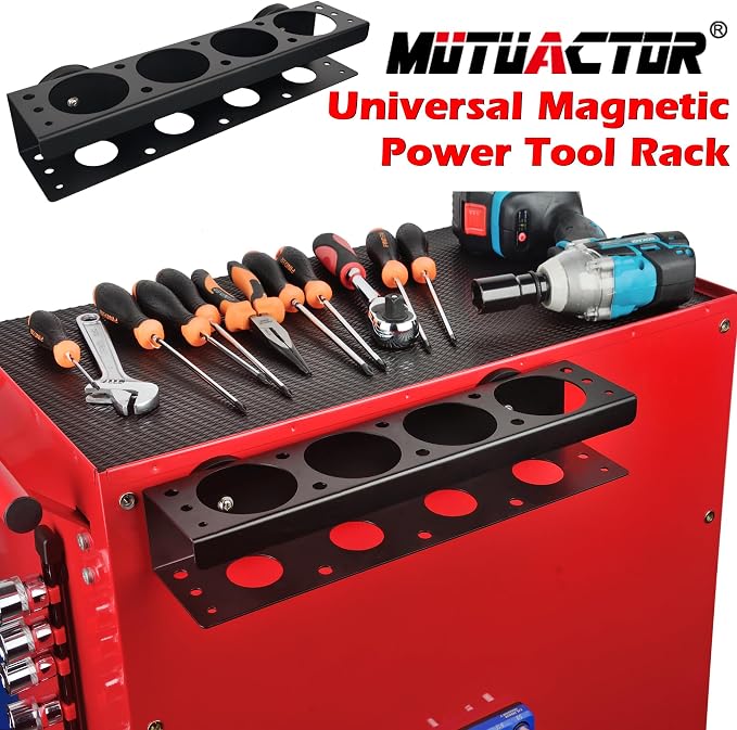 MUTUACTOR Super Power Tool Organizer, Non-Slip 4 Drill Holder Magnetic Mount - Image 3