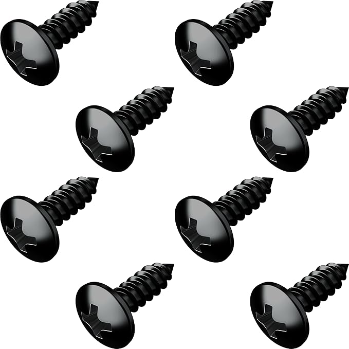 Black Oxide Stainless Steel License Plate Screws by PrimeAve
