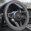 HAOKAY Top Grade Gray Genuine Leather Steering Wheel Cover Men Women, Luxury by HAOKAYAUTOPRODUCTS